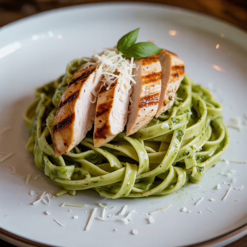 Izgara Tavuklu Pesto Makarna